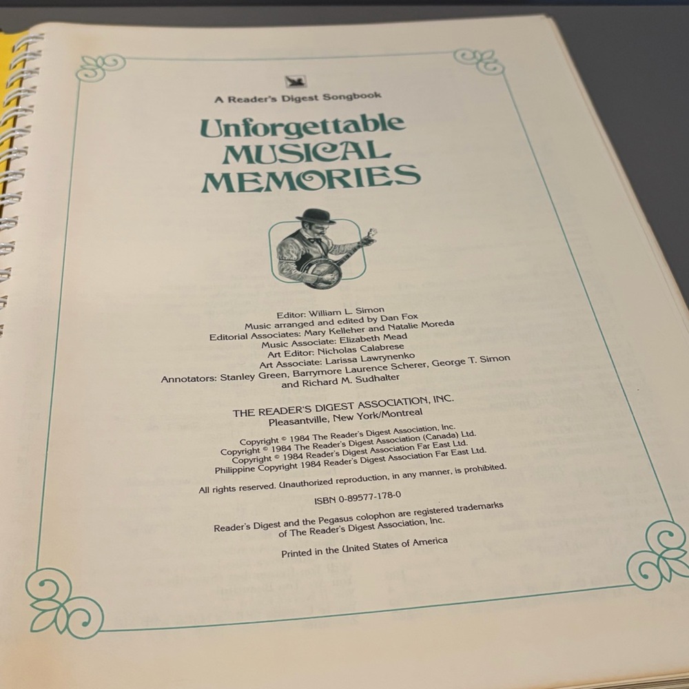 VTG Reader's Digest Songbook Unforgettable Musical Memories Sheet Music & Lyrics - Picture 8 of 10